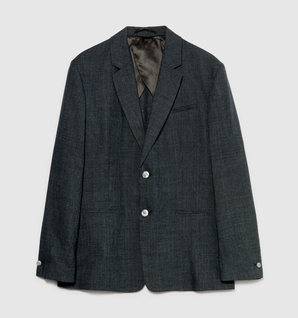 Single-breasted blazer in linen blend - men's blazers - Dark Gray | Sisley image number 6